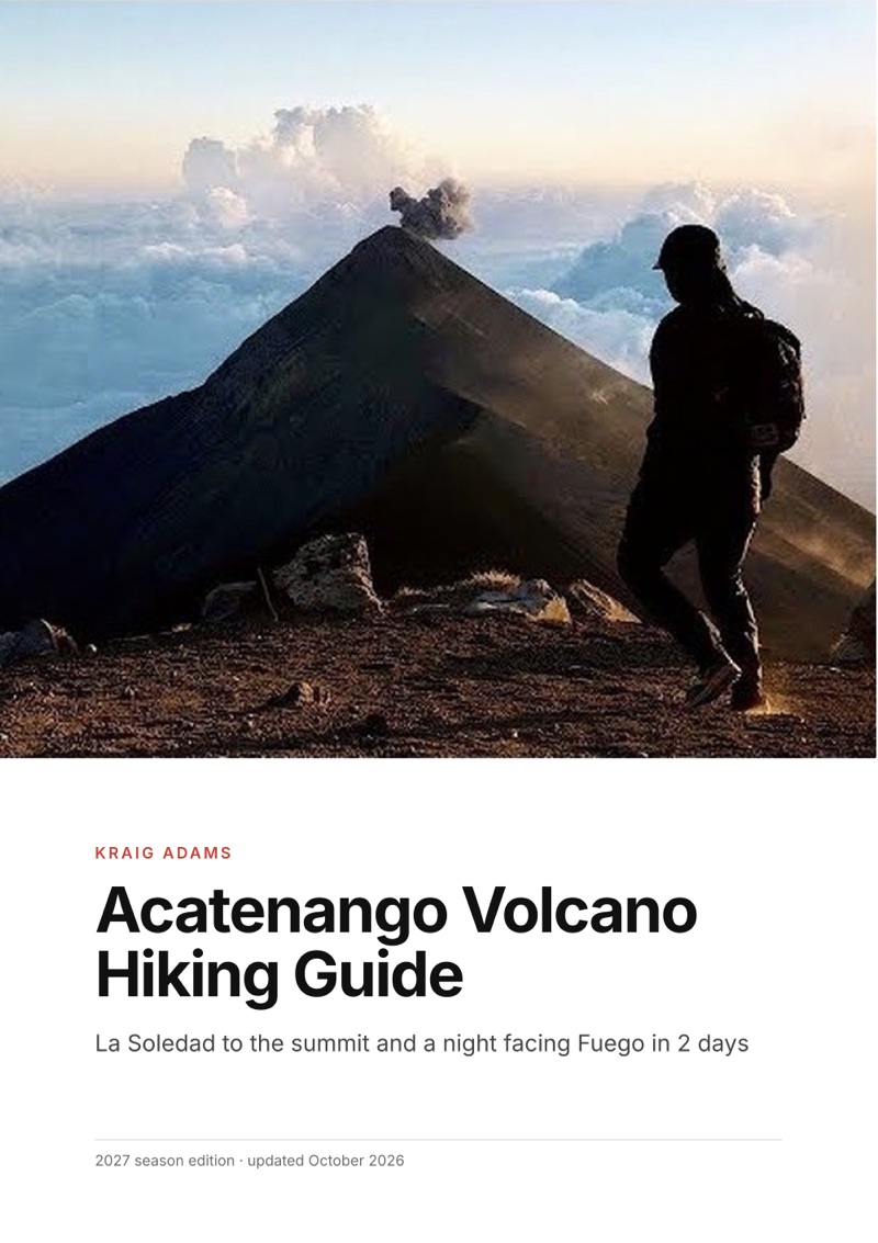 The cover of the Acatenango Volcano Hiking Guide