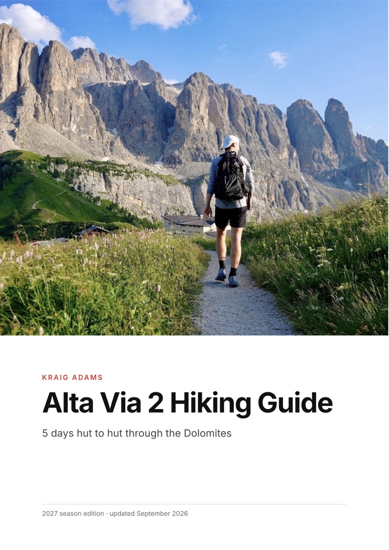 The cover of the Alta Via 2 Hiking Guide