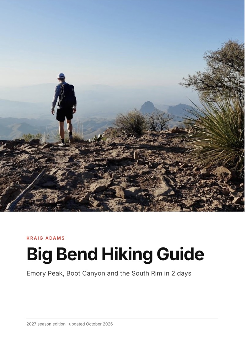 The cover of the Big Bend Hiking Guide