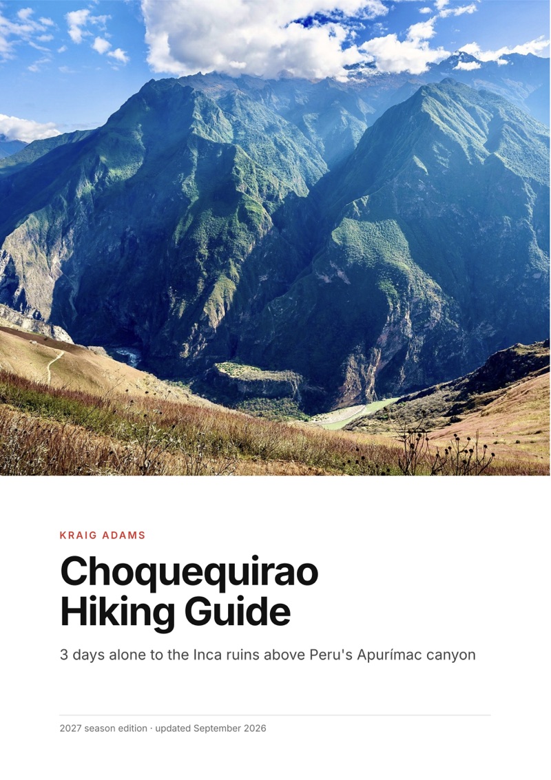 The cover of the Choquequirao Hiking Guide