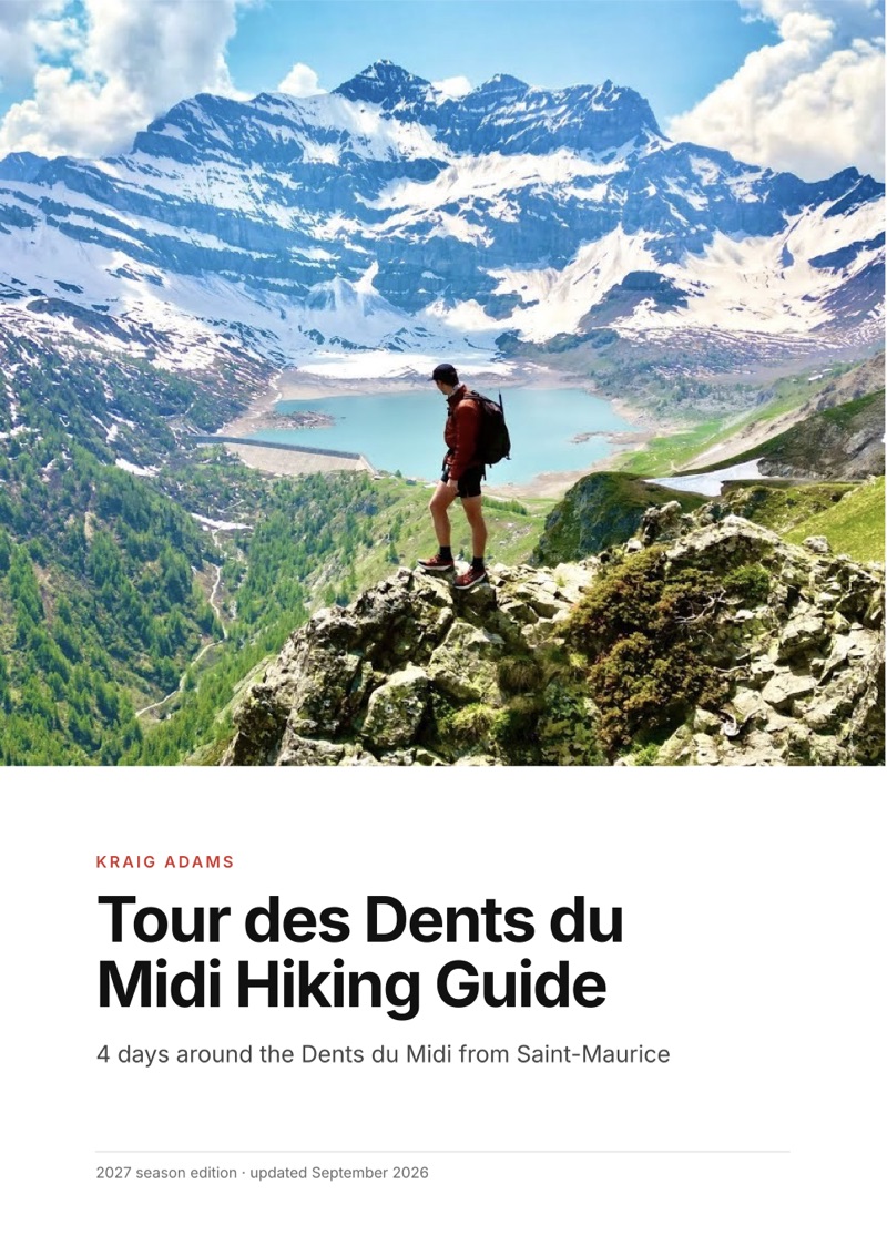 The cover of the Tour des Dents du Midi Hiking Guide