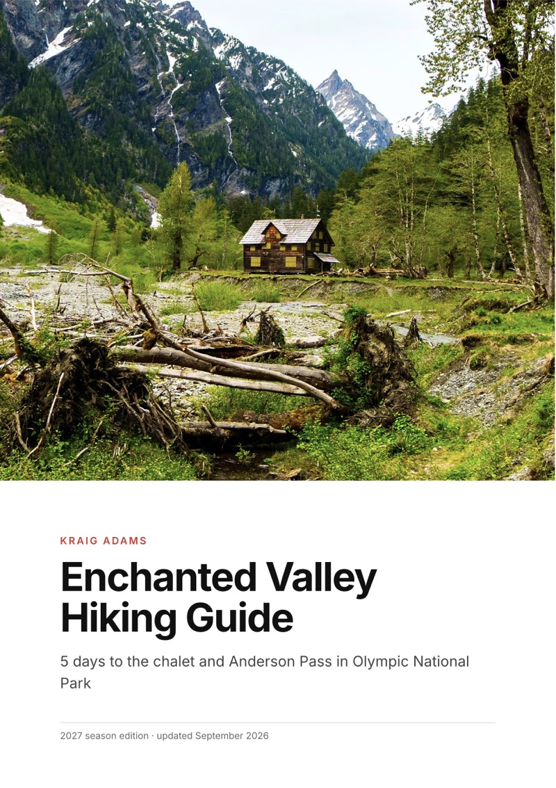 The cover of the Enchanted Valley Hiking Guide