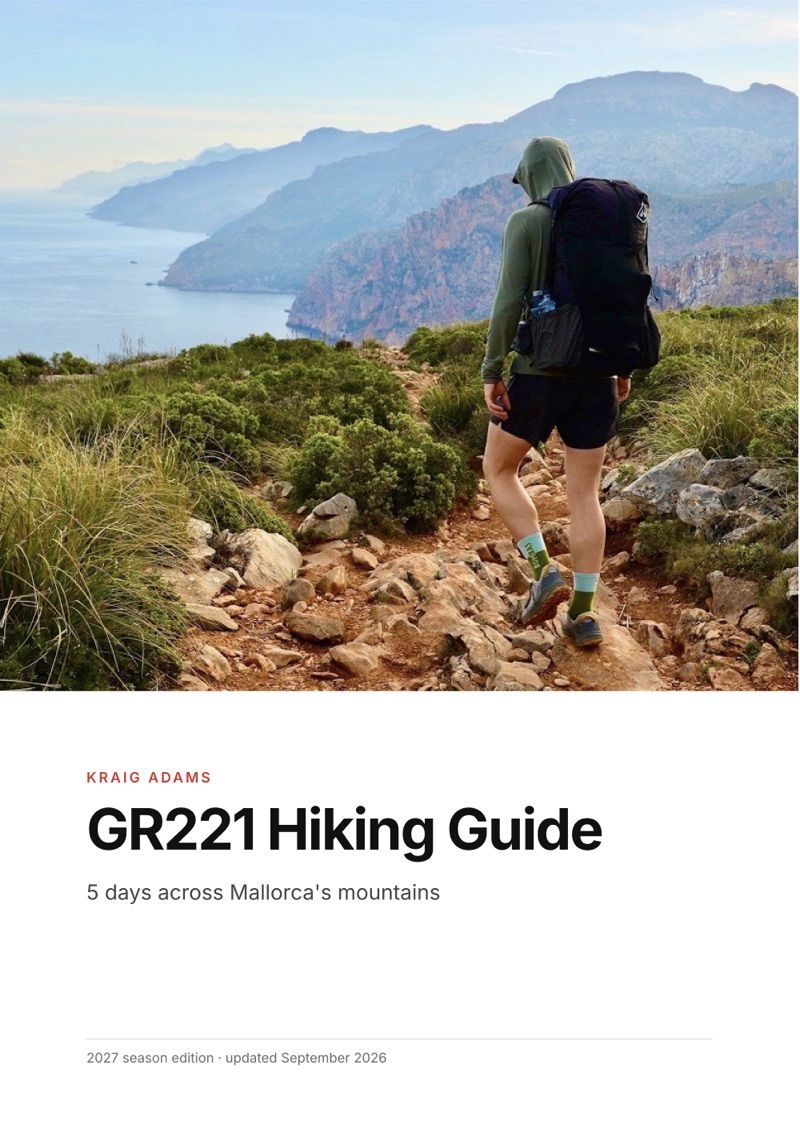 The cover of the GR221 Hiking Guide