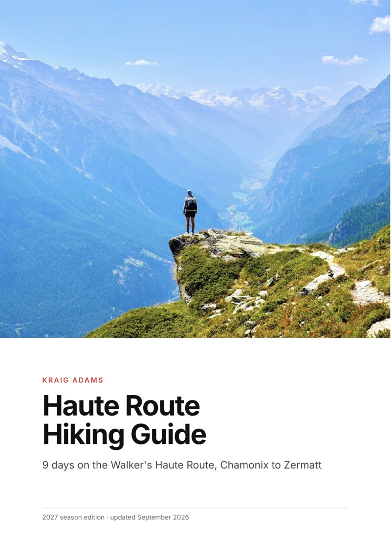 The cover of the Haute Route Hiking Guide