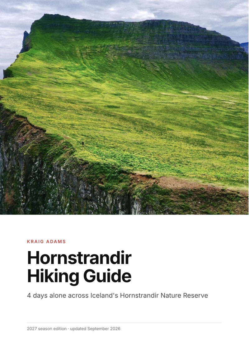 The cover of the Hornstrandir Hiking Guide