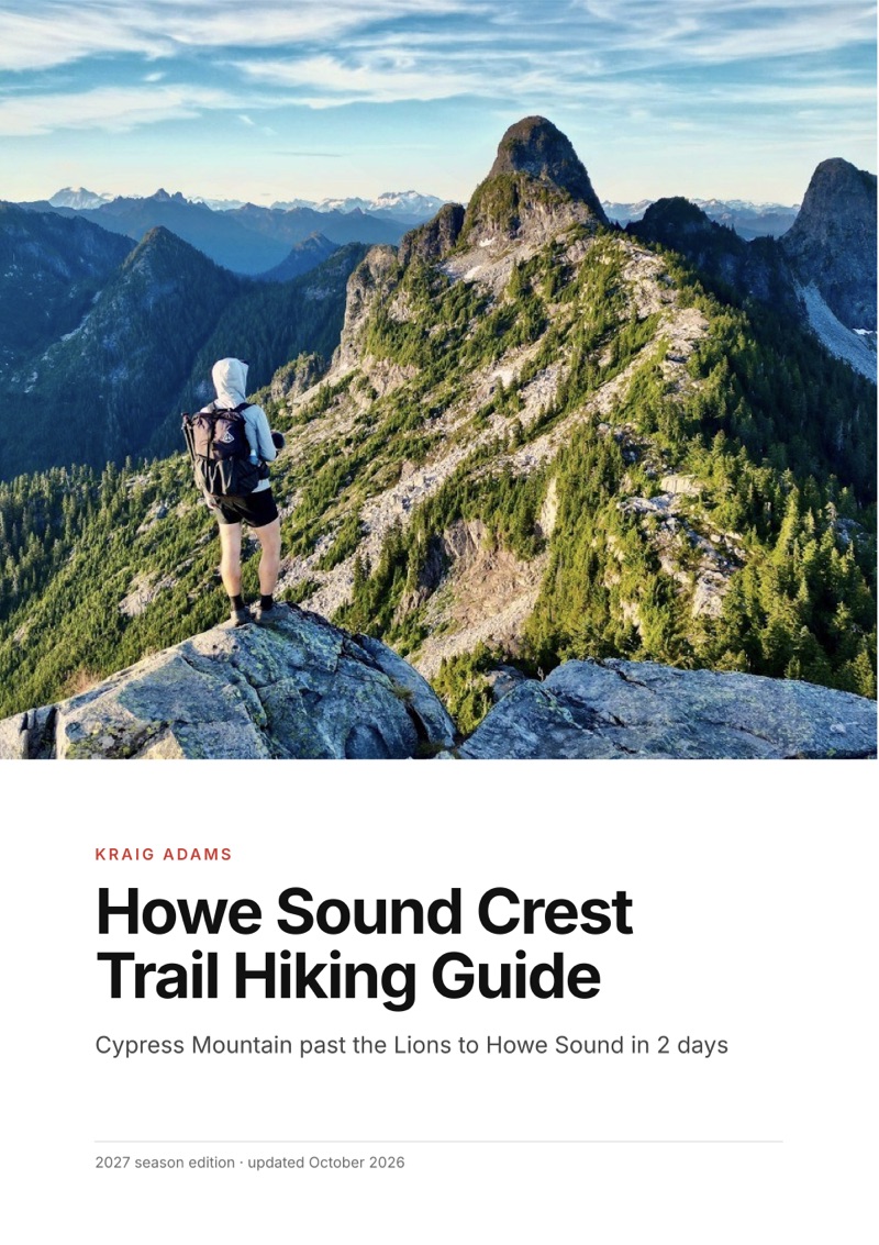 The cover of the Howe Sound Crest Trail Hiking Guide
