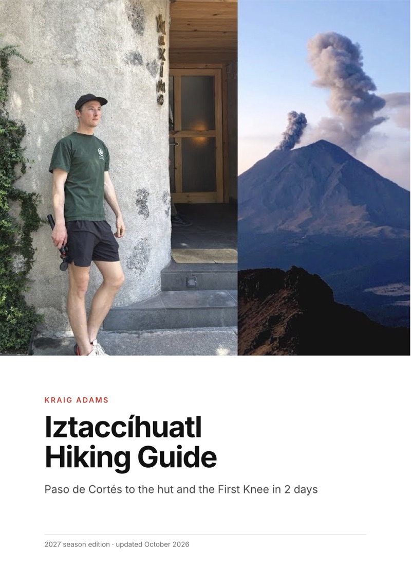 The cover of the Iztaccíhuatl Hiking Guide
