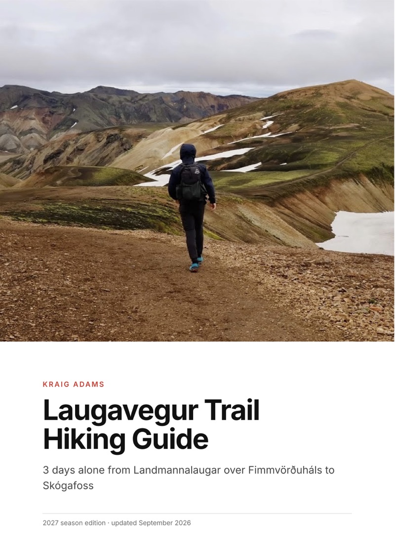The cover of the Laugavegur Trail Hiking Guide