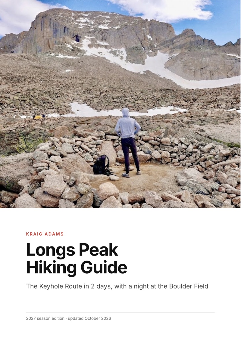 The cover of the Longs Peak Hiking Guide