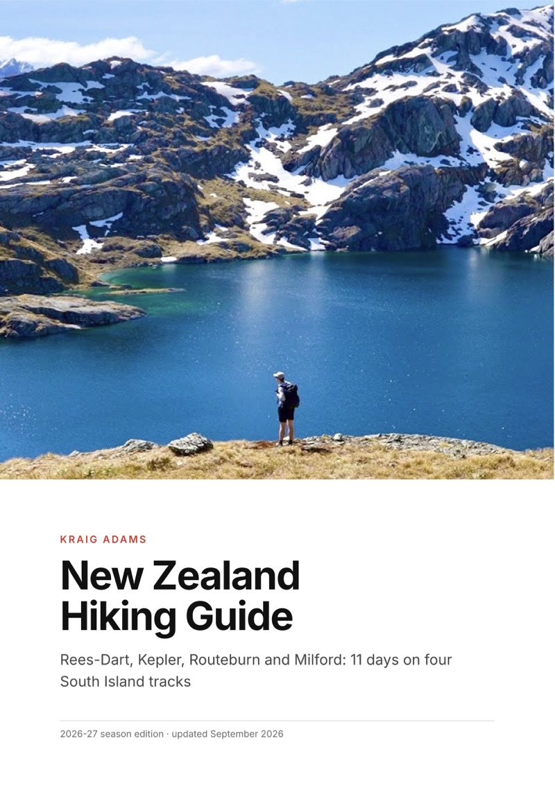 The cover of the New Zealand Hiking Guide