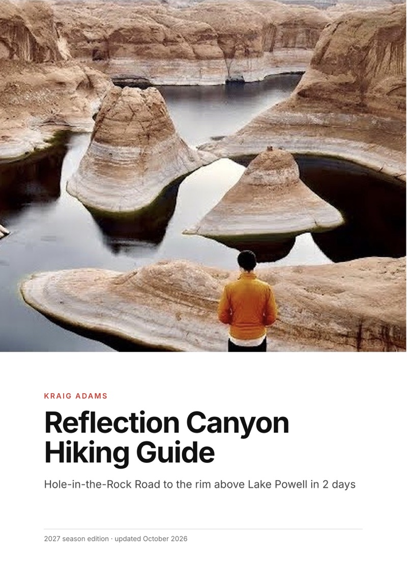 The cover of the Reflection Canyon Hiking Guide
