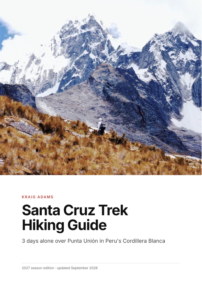 The cover of the Santa Cruz Trek Hiking Guide