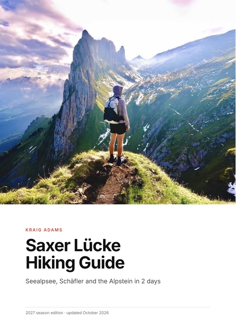 The cover of the Saxer Lücke Hiking Guide