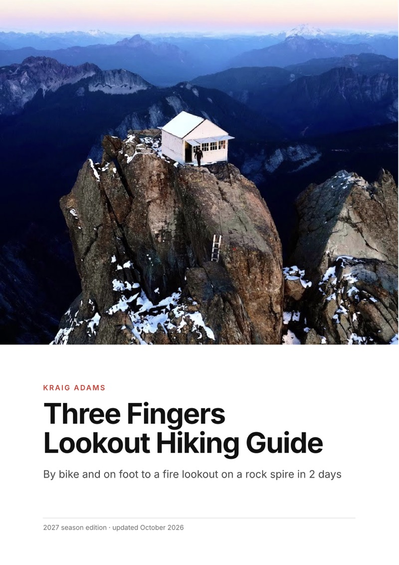 The cover of the Three Fingers Lookout Hiking Guide