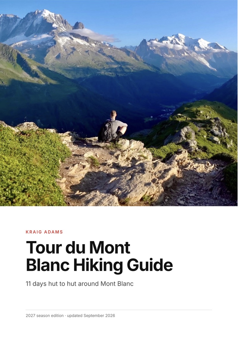 The cover of the Tour du Mont Blanc Hiking Guide