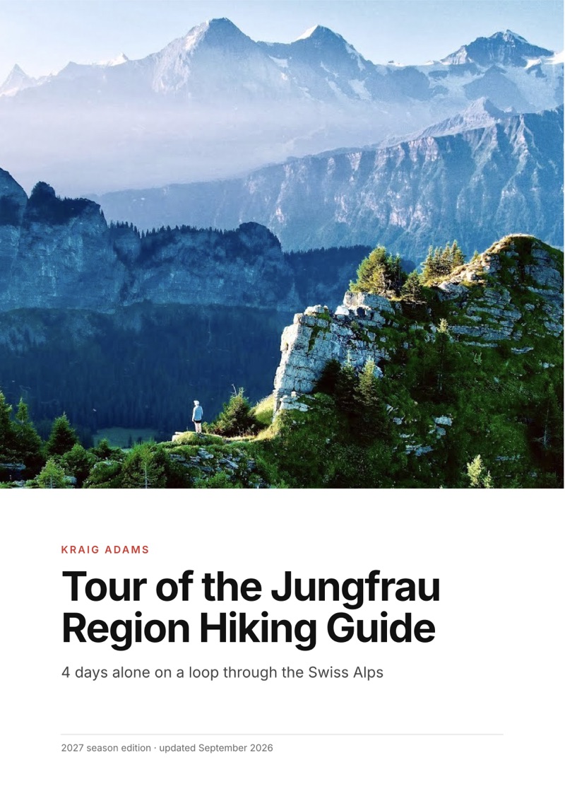 The cover of the Tour of the Jungfrau Region Hiking Guide