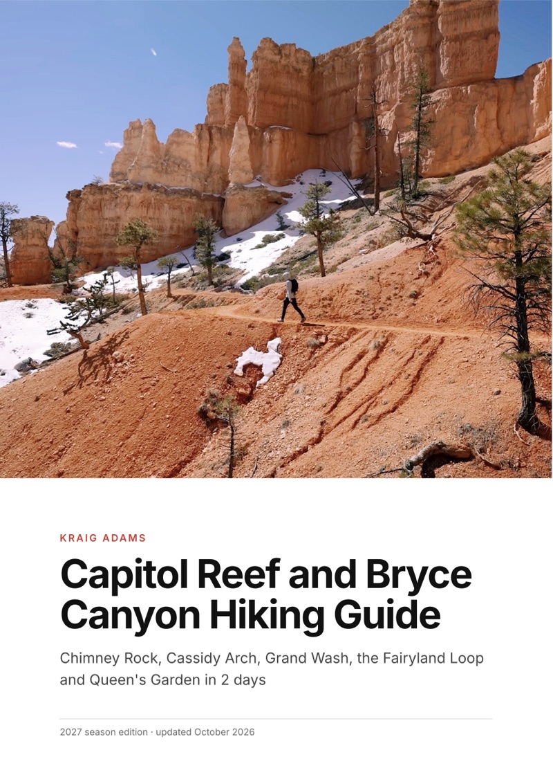 The cover of the Capitol Reef and Bryce Canyon Hiking Guide