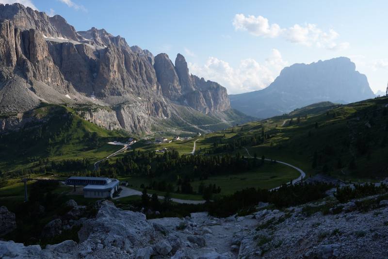 The Sella group from the Cir ridge at the end of Day 1.