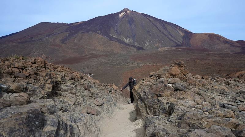 Teide from the trail up to the Degollada de Ucanca, Day 5.