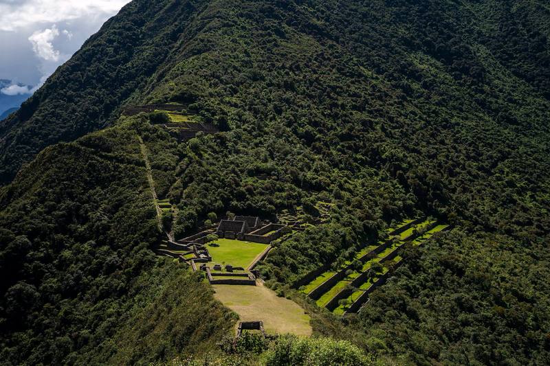The terraces of Choquequirao from above, Day 2.