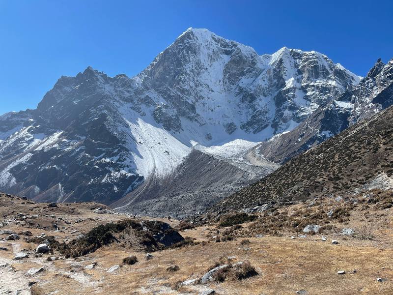 The peaks above Thukla on the way down on Day 9.