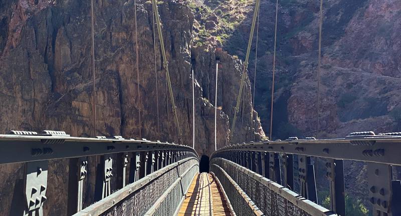 Looking back across the Black Bridge to the tunnel on the south side of the Colorado River, Day 1.