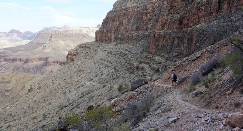Me on the Hermit Trail below the Supai cliffs, Day 1 mile 5.8.