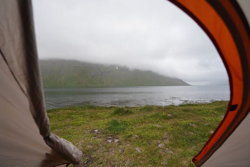 Veiðileysufjörður from my tent, waiting for the boat.