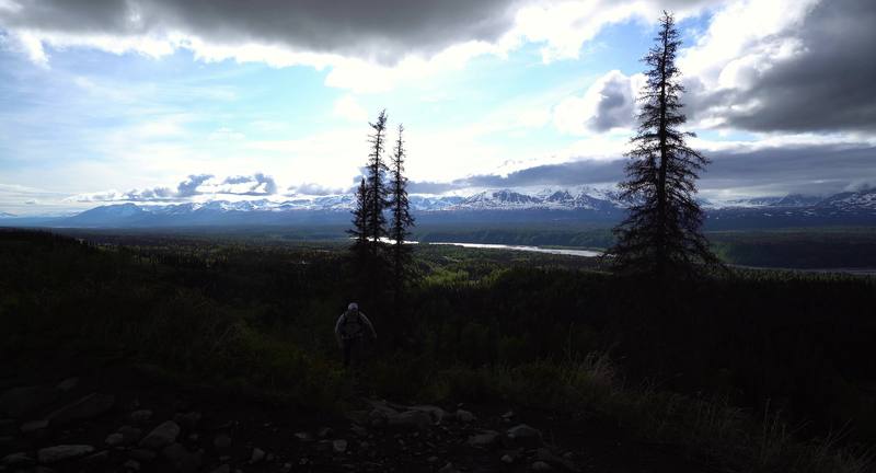 The Alaska Range from the climb onto the ridge, Day 1.