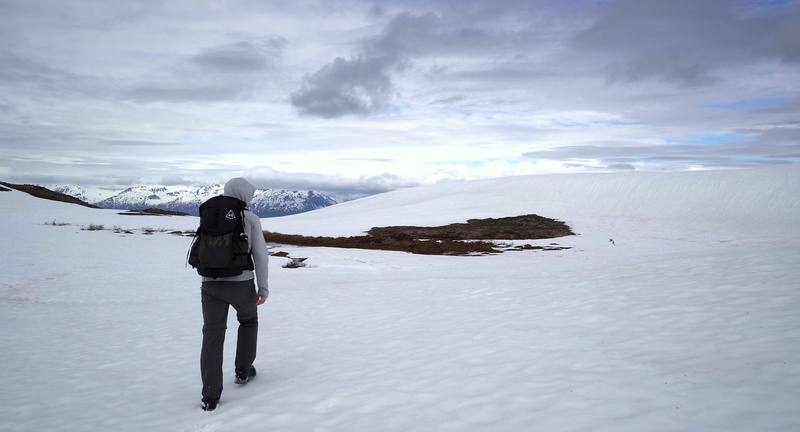 A snowfield on the ridge, Day 2.