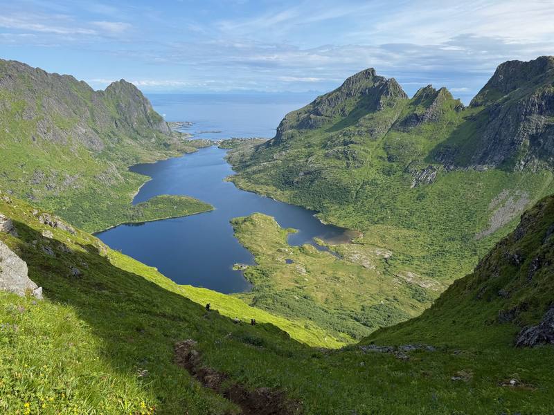 Lakes in the hills west of Å on Day 1.