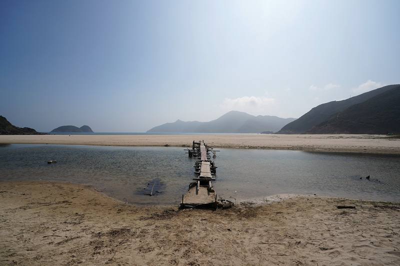 Ham Tin beach and its footbridge, Day 2.