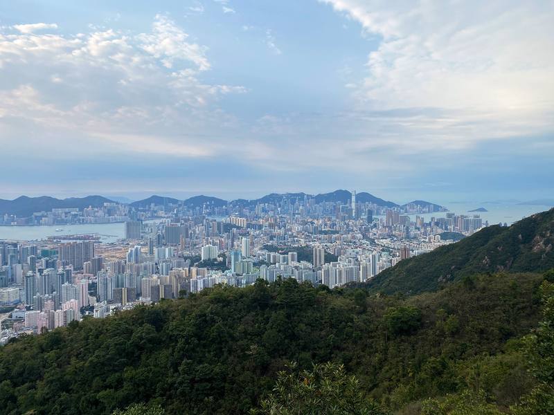 Kowloon from the ridge by Lion Rock, early on Day 4.