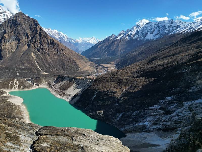 Birendra Lake below the Manaslu glacier, above Samagaon on Day 6.
