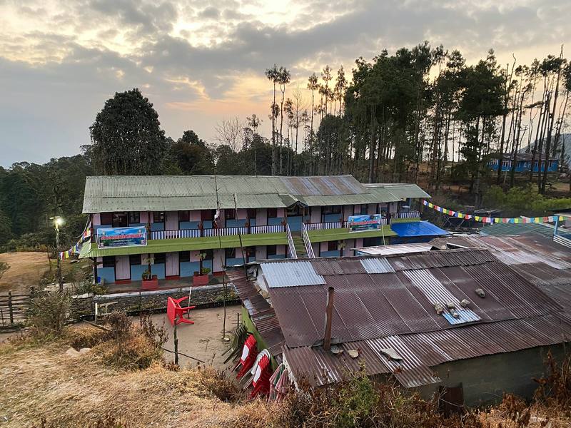 Lodges at Pothana at dawn, where Day 1 ends.