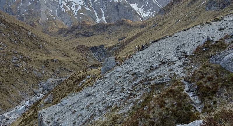 Coming down from Rees Saddle toward the Dart Valley, Day 1.