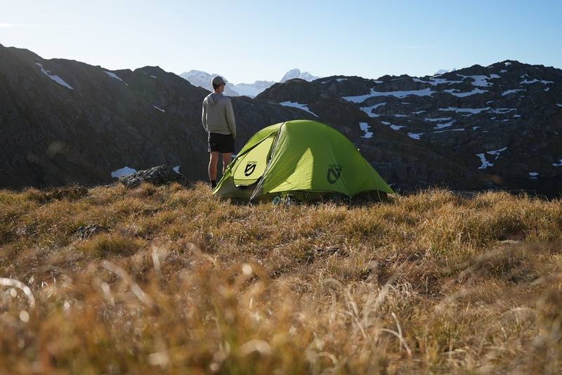 My tent at Lake Wilson, above the Routeburn Track, on Day 7.