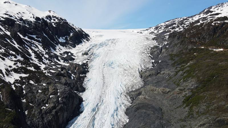 Exit Glacier from above, near the end of Day 5.