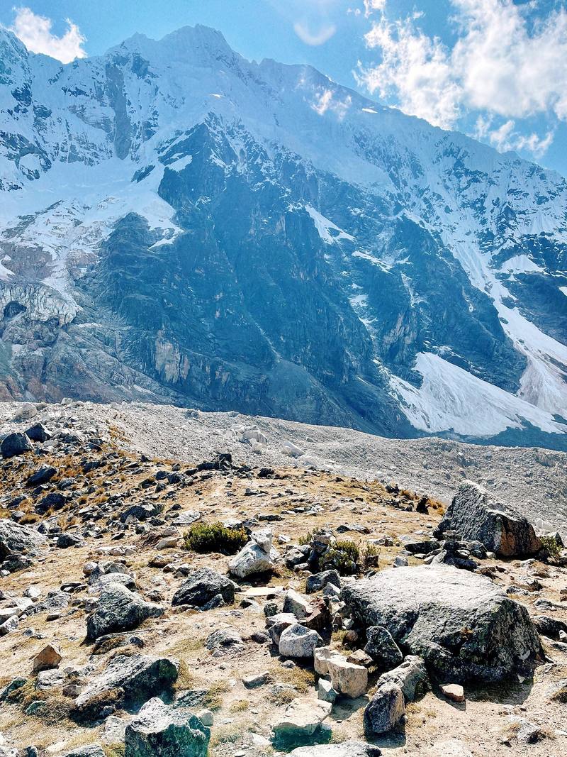 Nevado Salkantay's ice from the Salkantay Pass, Day 2.
