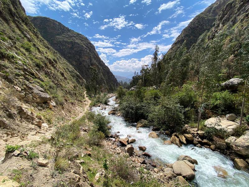 The Santa Cruz gorge above Cashapampa, near the end of Day 3.