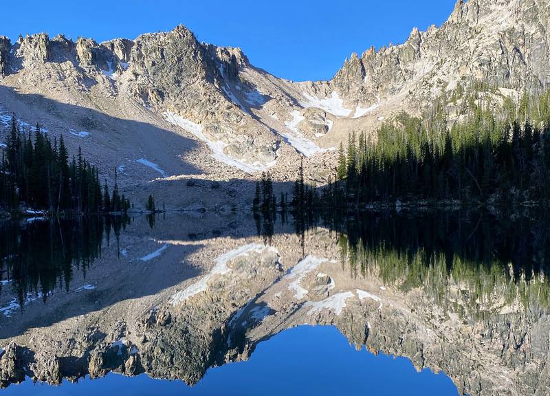Upper Baron Lake on the morning of Day 2.