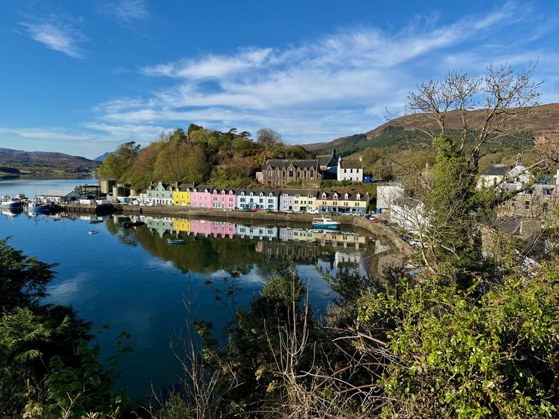 Portree harbor in the morning.