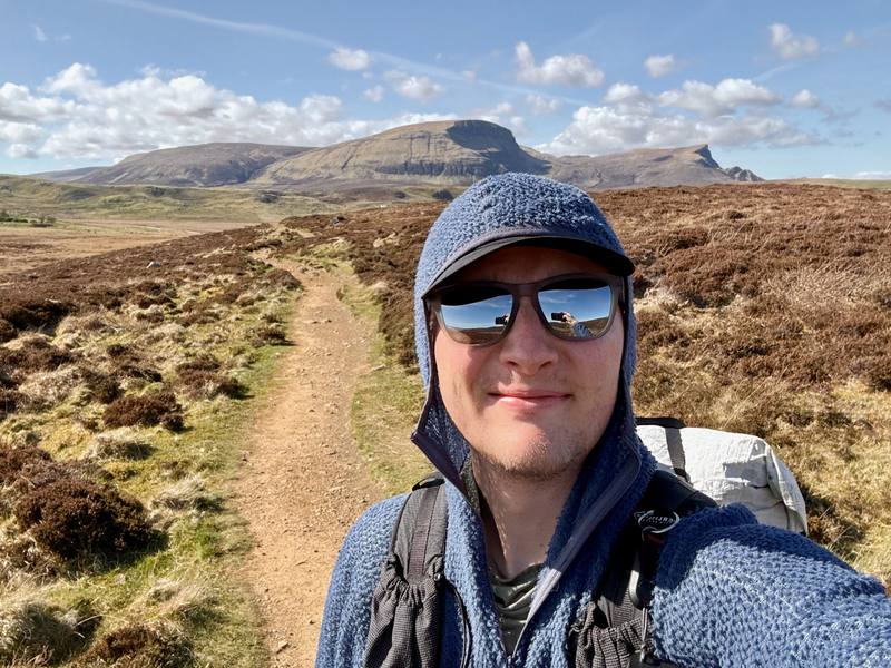 Me on Day 1, on the way out to Rubha Hunish.