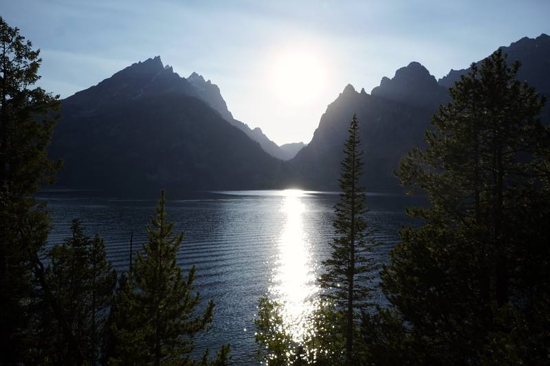 Jenny Lake in the evening, near the end of Day 2.