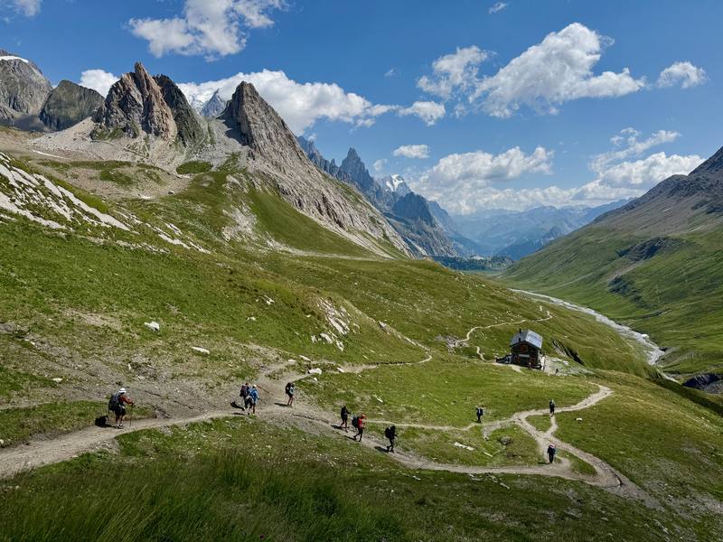 The Italian side of the Col de la Seigne, with La Casermetta, Day 3 (2026).