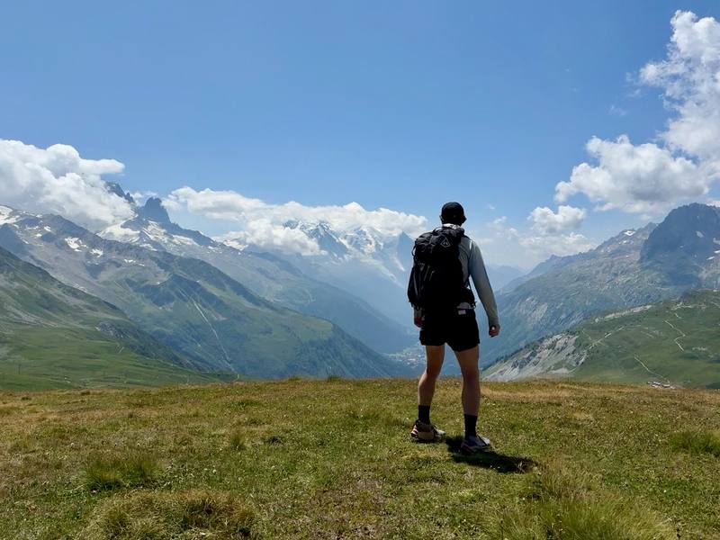 Me above the Chamonix valley at the Tête de Balme, July 2026.