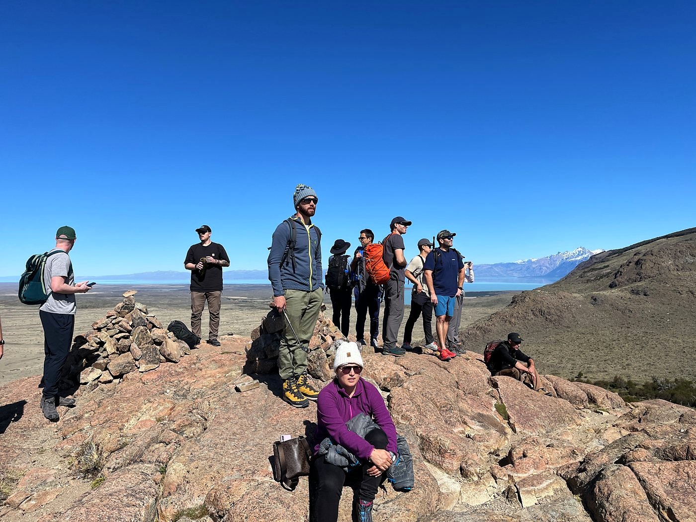 The group at a viewpoint near El Chaltén in Patagonia, 2022